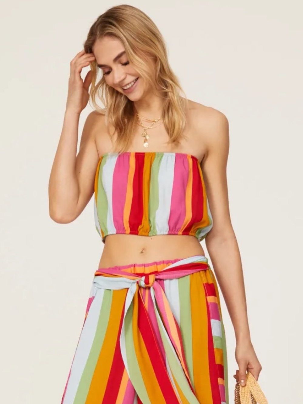 NWT show me your mumu rainbow striped tube top